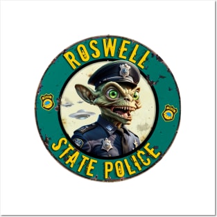 Roswell State UFO Police Department Posters and Art